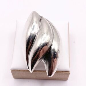 Size 5.5 TAXCO Modernist Puffy Flame 925 Sterling Silver Ring
